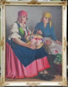 Istvan Szasz (Hungarian, 1878-1965), THE BASKET OF FLOWERS, oil on canvas, framed 96 x 63 cm, signed