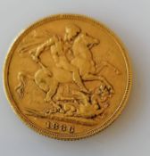 A Victorian gold full-sovereign, 1886