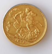 A Victorian gold full-sovereign, 1872
