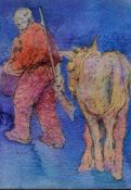 Anda Paterson RSW, RGI (b.1935 Scottish), THE YOUNG DONKEY OF ODELEITE, mixed media, glazed, framed,