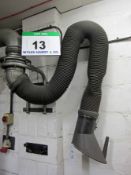 The Fume Extraction System throughout comprising Two Articulating Nozzles and Wall mounts,