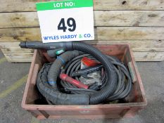 A Crate containing A Quantity of Welding Leads, Earth Clamps, Torches and WELDABILITY On Gun
