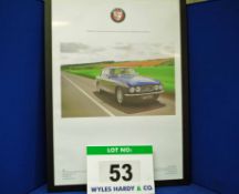 A Framed and Glazed Promotional Poster depicting 616 RTU, A Blue Bristol 411 Saloon