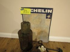 Michelin Map Sign, Paraffin cans, Horns and Michelin Man