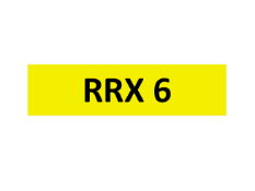 Cherished Registration Number RRX 6 On retention Certificate