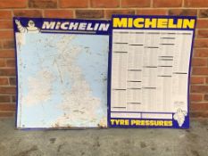Michelin Map Sign and a Michelin Tyre Pressure Sign