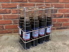 Original Esso Oil Bottle Crate with 8 unopened Quart Oil Bottles
