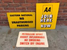 3 Enamel Signs including AA Join Here Now