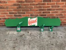 Castrol Wooden Display Board with Three Castrol Jugs