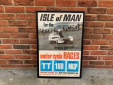 Framed Original Advertising Poster of the 1968 Isle of Mann TT