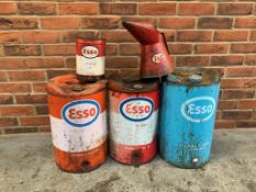 3 Esso 5 Gallon Cans, Esso Tin and Jug