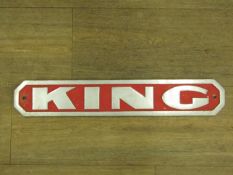 Cast Aluminium 'King' Sign