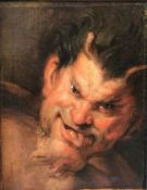 Peter Paul Rubens (1577 - 1640) Kopie, Kopf eines Satyrs, Öl/Lwd (aufgez), ca. 44.5 × 34.5 cm. Mit f