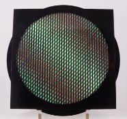 Carlos Cruz-Diez, (1923 - 2019), Chromointerference manipulable, 1989.  Farbserigrafie auf zwei über