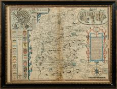 SPEED, John - Wiltshire : hand coloured map, published by John Sudbury & John Humble,