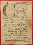 NORTHERN EUROPE: Illuminated leaf, from a fifteenth century Missal on vellum,