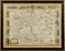 SPEED, John - The Mape of Hungari, hand coloured map, size 510 x 390 mm, published by George Humble,
