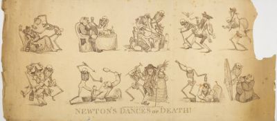 DANCE OF DEATH : ' Newton's Dances of Death,' copper engravings on three sheets,