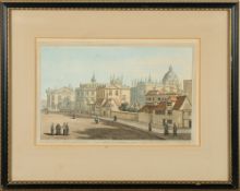 OXFORD : View of the High Street, hand coloured aquatint by J. Farington, published by J & J.