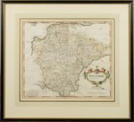 MORDEN, Robert - Devonshire : hand coloured map, size 415 x 355 mm, some foxing,