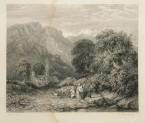 COX, David : a bound volume of his etched plates, (no title-page), 9 plates (water stained), org.