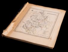 LEWIS, S - A Topographical Dictionary : 48 maps with original outline hand colouring, DISBOUND, 4to,
