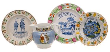 A Single Owner Collection of 19th Century Childrens' 'Nursery' Plates A group of three pearlware