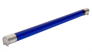 A George V silver mounted' Bristol' blue glass rest, maker Padgett & Barham Ltd, London,