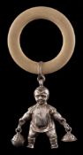 A George V silver novelty child's rattle, maker Crisford & Norris Ltd, Birmingham,