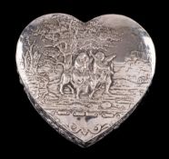 A late Victorian Continental silver box, bears import marks for Bethold Muller, Chester,