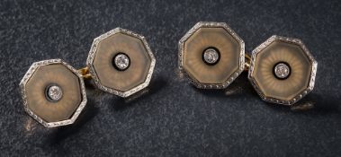 A pair of Art Deco diamond-set,