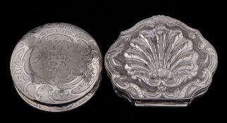 A French silver circular box and cover,
