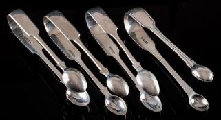 A pair of Victorian provincial silver sugar tongs, maker Thomas Stone, Exeter, 1866: 14.