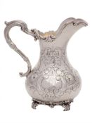 A Victorian silver cream jug, stamped maker's mark J.