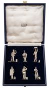 A set of six Elizabeth II novelty name place holders, maker WJH, London,