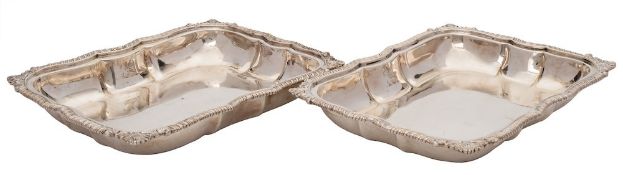 A pair of George III silver entrée dish bases, maker's mark rubbed possibly WT or WJ, London,