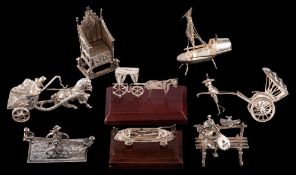 A George V silver model of the coronation chair,