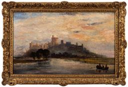 Manner of Peter De Wint [19th Century]- Windsor Castle from The River,:- oil on canvas, 36 x 58cm.