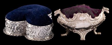A Victorian silver pin cushion, maker Henry Williamson Ltd, Birmingham,