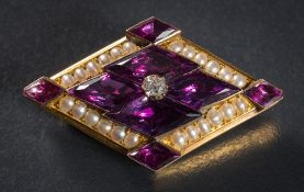 A late 19th Century gold, amethyst,