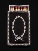 A George V silver and inlaid tortoiseshell matchbox holder, maker William Neale & Son, Birmingham,