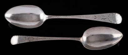 A George III provincial silver Old English pattern tablespoon, maker William Welch II,