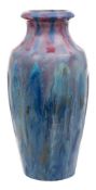 A Pierrefonds stoneware vase: of shouldered form and mildly flaring neck glazed in flown pink and