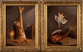 Benjamin Blake [1770-1830]- Pheasants in a larder; Hare in a larder,:- a pair,