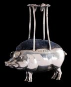 An Edwardian novelty silver hat pin cushion, maker Adie & Lovekin Ltd, Birmingham,