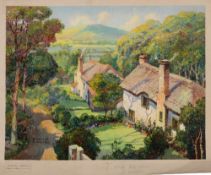 * Donald Greig [1916-2009]- Selworthy, Somerset,:- signed, oil on canvas, 38 x 49cm, unframed.