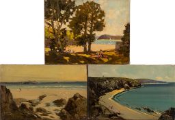 Godwin Bennett [1888-1950]- Cligga Head Perranporth; Polzeath,:- two, both signed oils on canvas,
