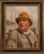 * Louis Noireaut [1890-1960]- Breton Fisherman,:- signed, oil on canvas, 34 x 26.5cm.