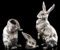 A pair of Victorian silver novelty pepperettes, maker Hunt & Roskell, London,