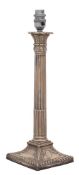 A George III silver column candlestick, maker's mark worn, London,